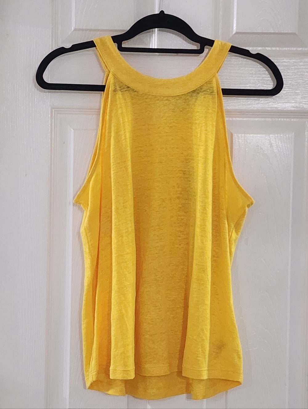 NWT Joie Yellow 100% Linen Halter Tank Top - Size L